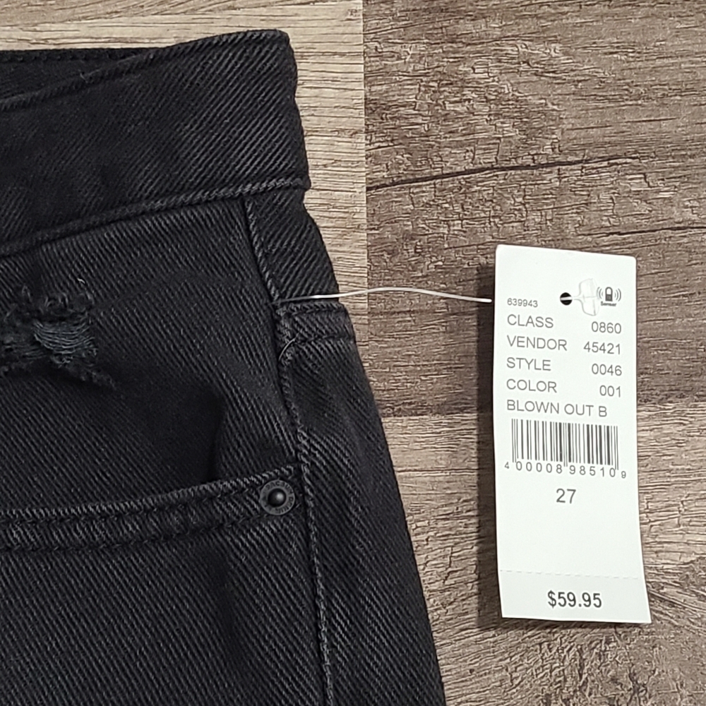 90s Boyfriend Jeans destresed black Size 27 - Picture 3 of 8